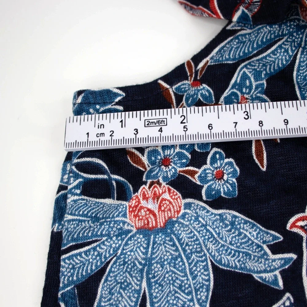 J Jill Love Linen Floral Ruffle Top Womens SIZE Petite Large Blouse - Picture 5 of 8